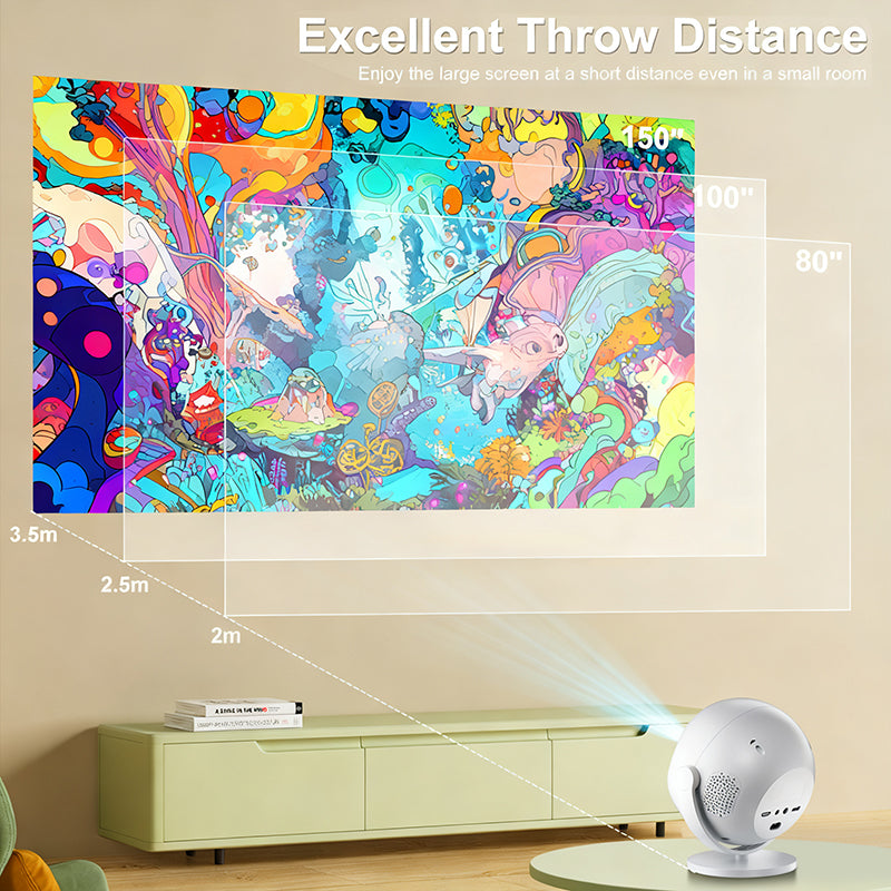360° Portable Smart HD Projector