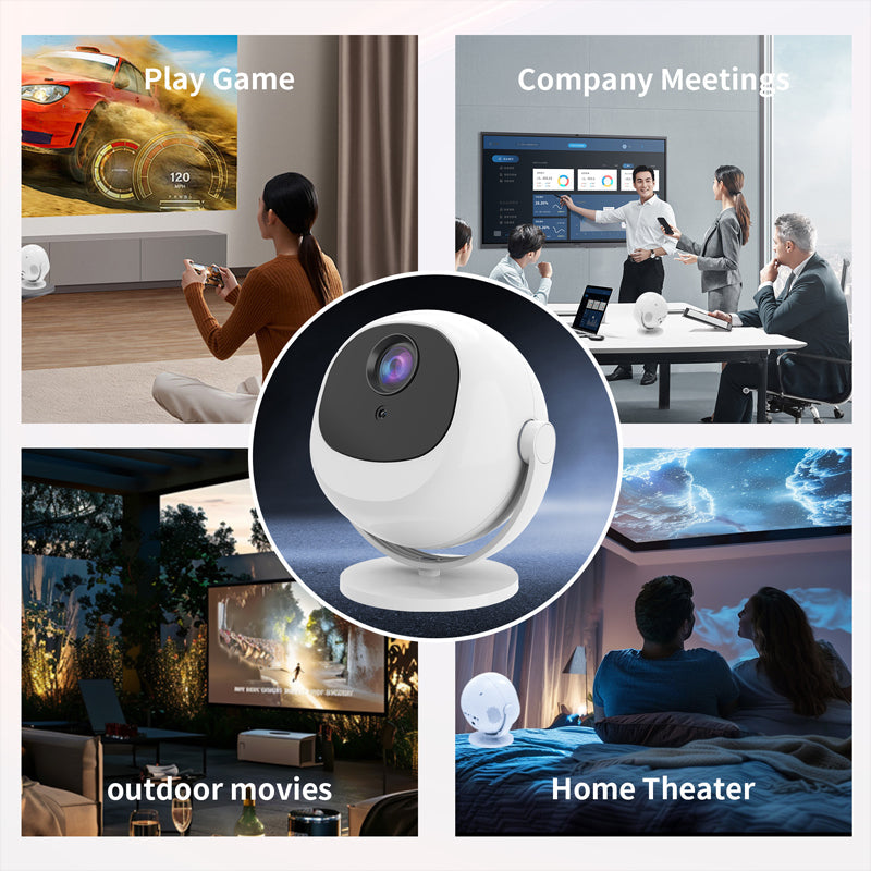 360° Portable Smart HD Projector