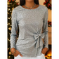 Sparkling Christmas Party Top with Bow Detail