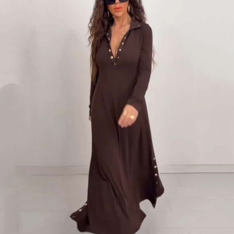 🔥New arrivals offer-Women’s Fit & Flare Knit Maxi Dress