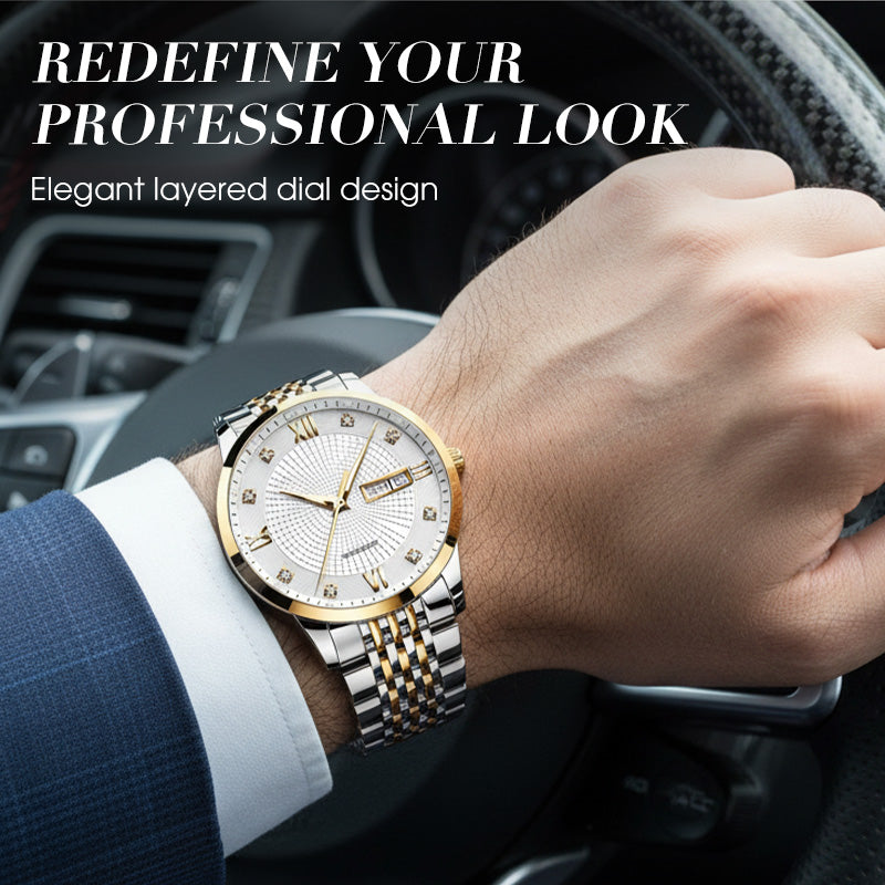Men's Stainless Steel Waterproof Business Watch（50% OFF）