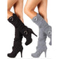 Women's High-Heel Slouchy Over-the-Knee Boots