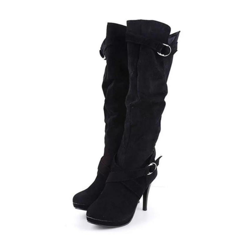 Women's High-Heel Slouchy Over-the-Knee Boots