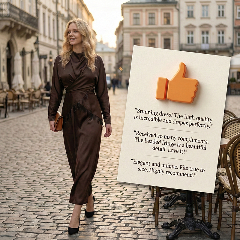 Women's Elegant Beaded Fringe 2-Piece Dress Set