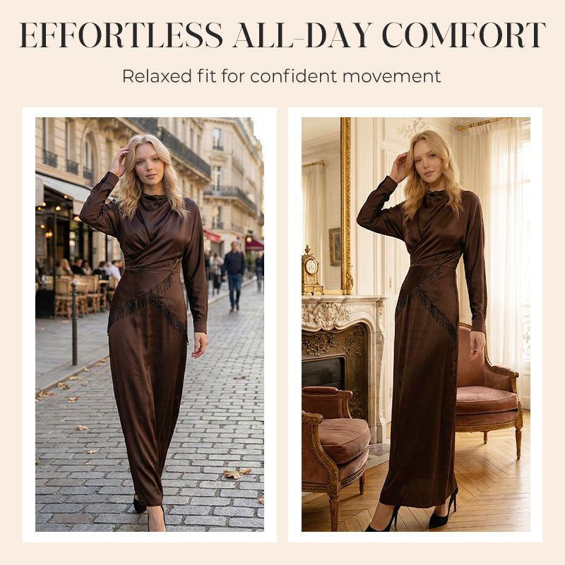 Women's Elegant Beaded Fringe 2-Piece Dress Set