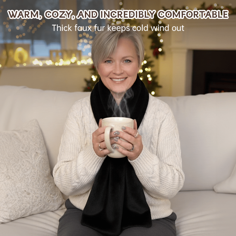 🧣 50% OFF NOW! 🤫 Faux Fur Scarf with Secret Pocket – Ultra-Soft, Pull-Through Design & Zipper Security 🔒