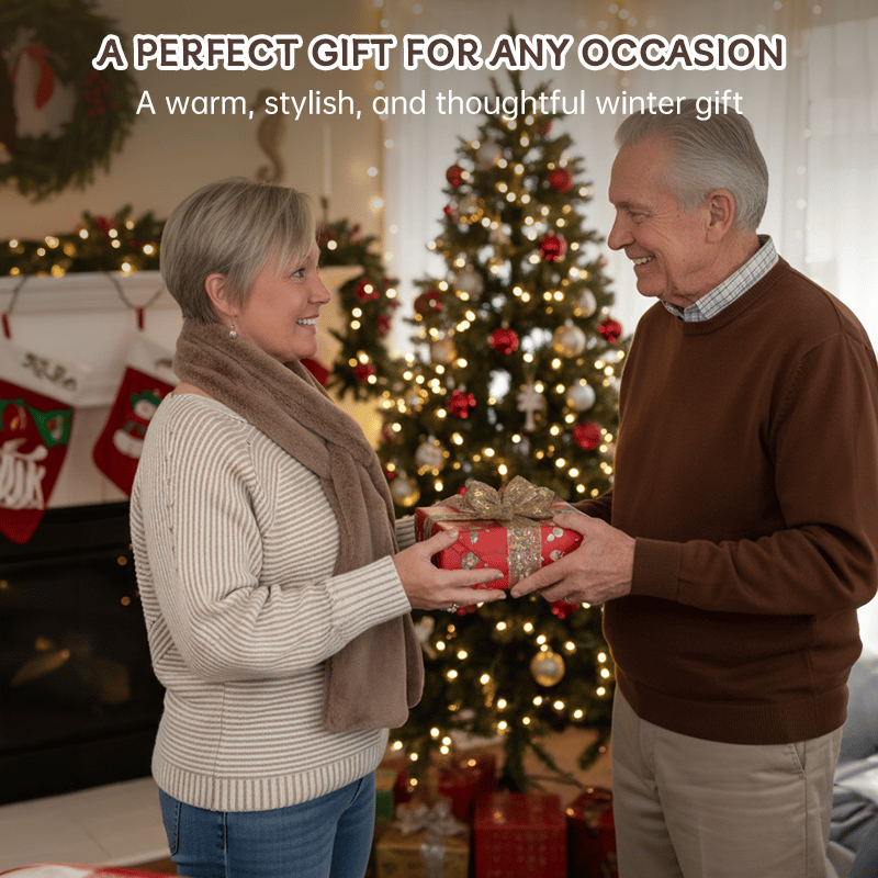 🧣 50% OFF NOW! 🤫 Faux Fur Scarf with Secret Pocket – Ultra-Soft, Pull-Through Design & Zipper Security 🔒