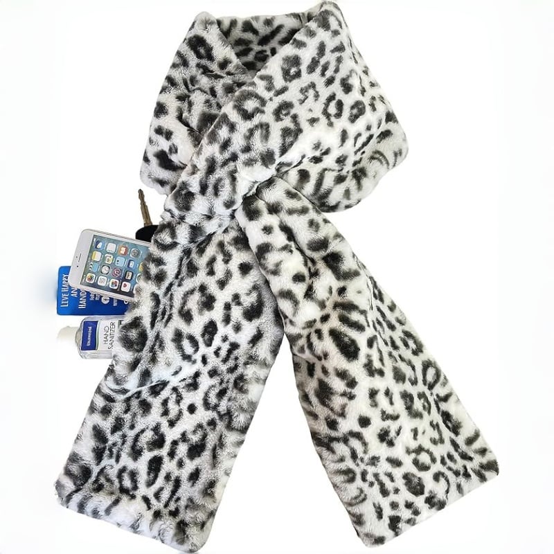 🧣 50% OFF NOW! 🤫 Faux Fur Scarf with Secret Pocket – Ultra-Soft, Pull-Through Design & Zipper Security 🔒