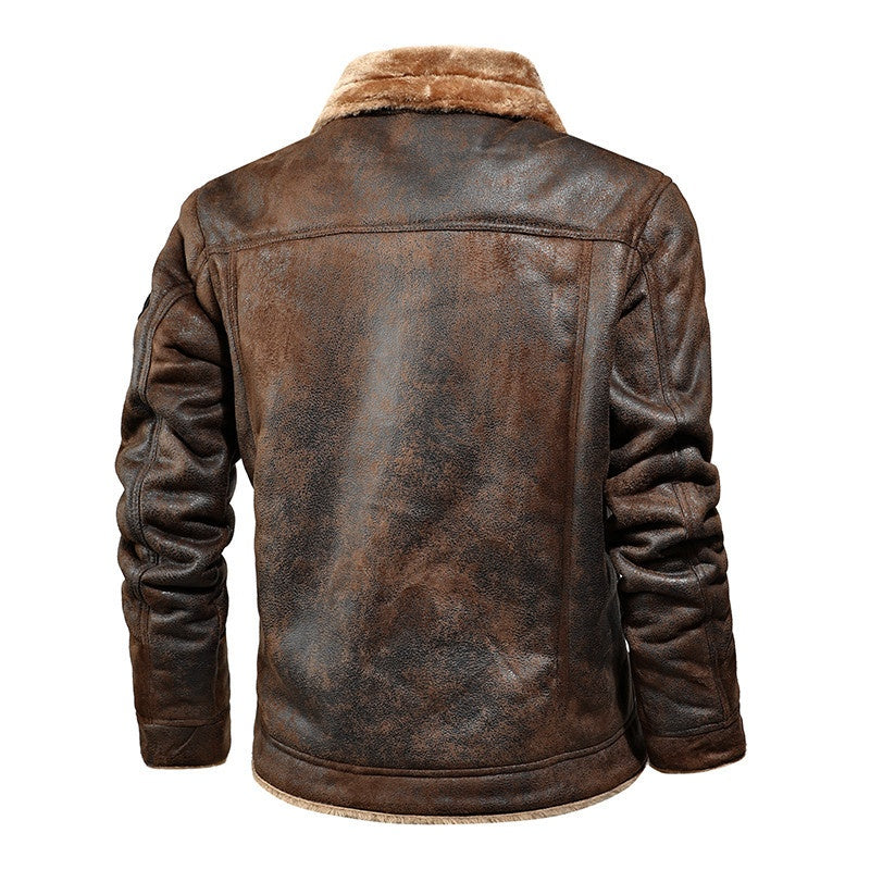 🔥 Hot SaleHot Sale Offers-Men's Casual Button-Up Heavy-Duty Warm Leather Jacket