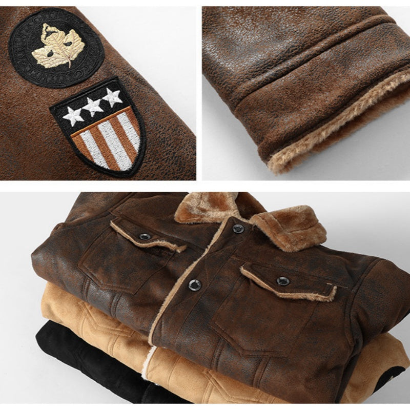 🔥 Hot SaleHot Sale Offers-Men's Casual Button-Up Heavy-Duty Warm Leather Jacket