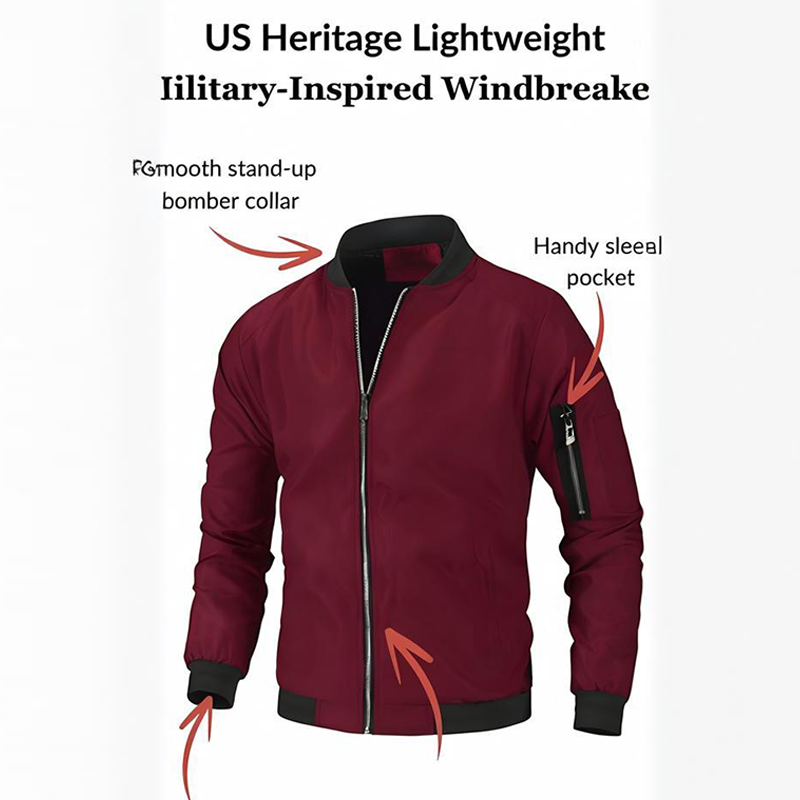 Men's Classic Zip-Up Bomber Jacket