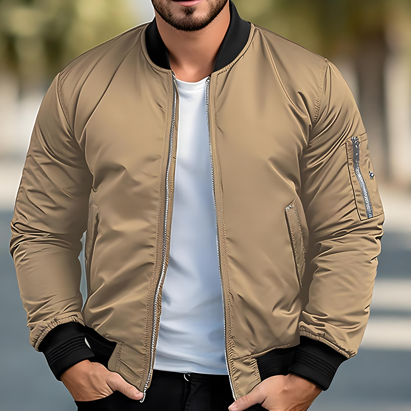 Men's Classic Zip-Up Bomber Jacket