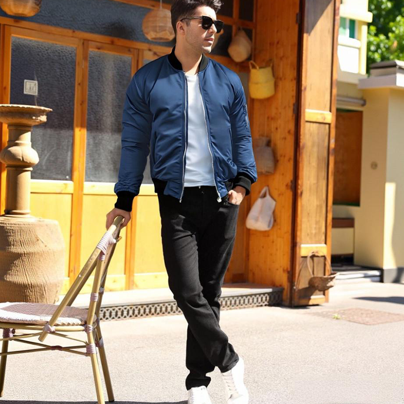 Men's Classic Zip-Up Bomber Jacket