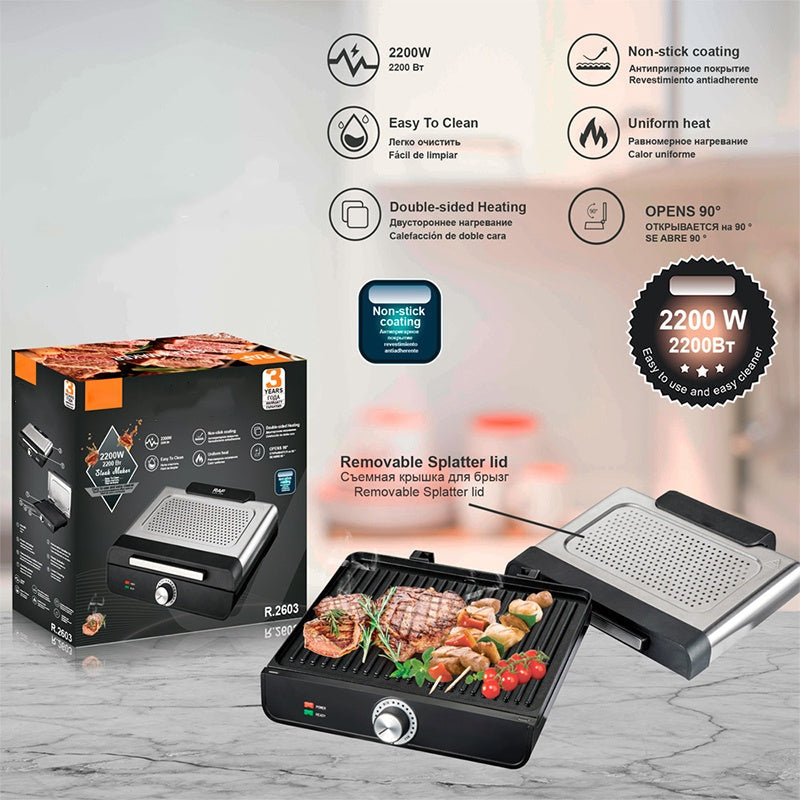 ⏳Limited-time 50% off⏰2200W Smokeless Indoor Grill with Non-Stick Plate🥩