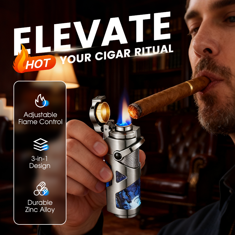 📢50 % OFF !!⏰Windproof & Multifunctional Portable Cigar Lighter