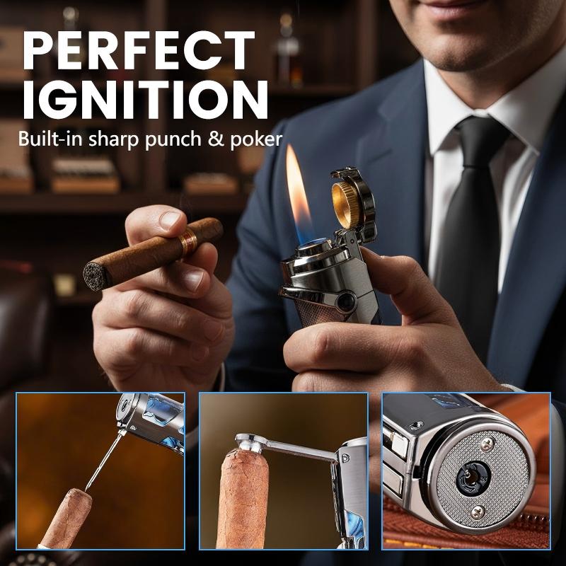 📢50 % OFF !!⏰Windproof & Multifunctional Portable Cigar Lighter