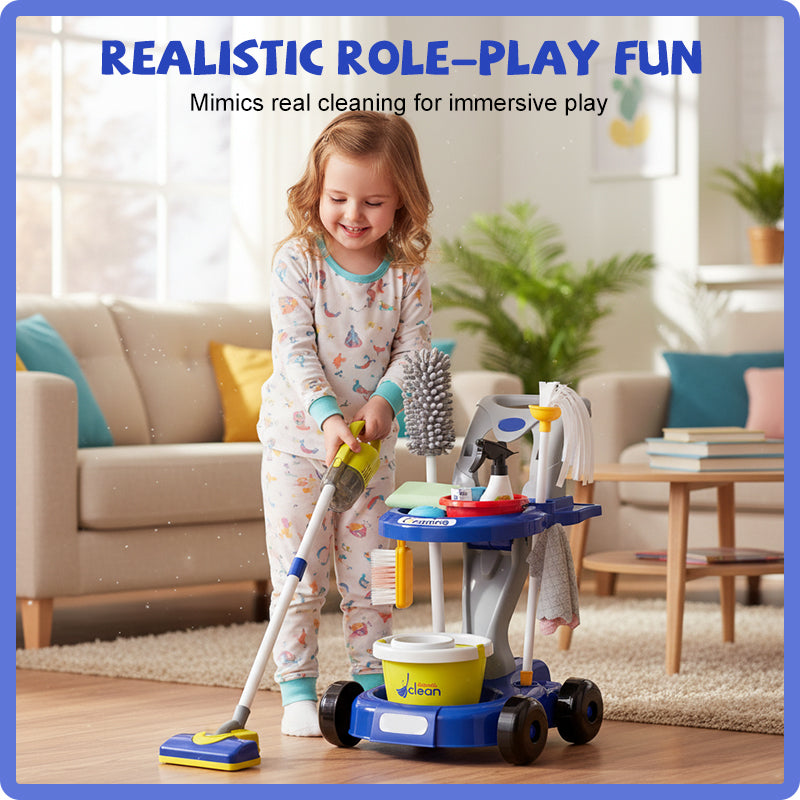 🎁 Hot Sale 50% OFF 🔥Kids Cleaning Playset with Toy Vacuum