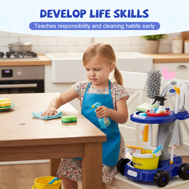 🎁 Hot Sale 50% OFF 🔥Kids Cleaning Playset with Toy Vacuum