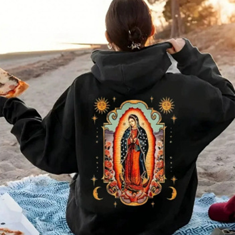 Unisex Oversized Guadalupe Graphic Hoodie