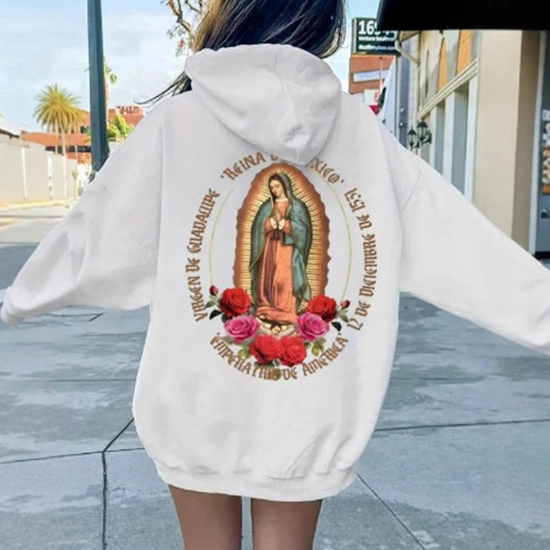 Unisex Oversized Guadalupe Graphic Hoodie