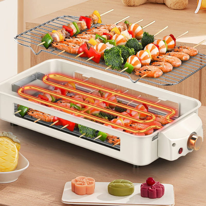 🍢Large Capacity Detachable Multi-Function Smokeless Electric Grill