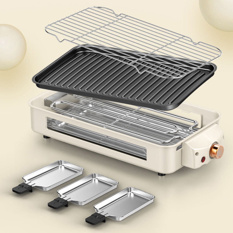 🍢Large Capacity Detachable Multi-Function Smokeless Electric Grill