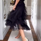 Women’s Elegant Irregular Layered Ruffles Long Skirt