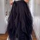 Women’s Elegant Irregular Layered Ruffles Long Skirt