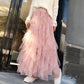Women’s Elegant Irregular Layered Ruffles Long Skirt