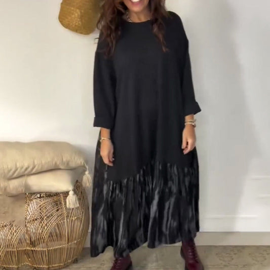 🔥Hot Sale Offers-Long Sleeve Casual Loose Pullover Maxi Dress | T-Shirt Comfort, Maxi Elegance