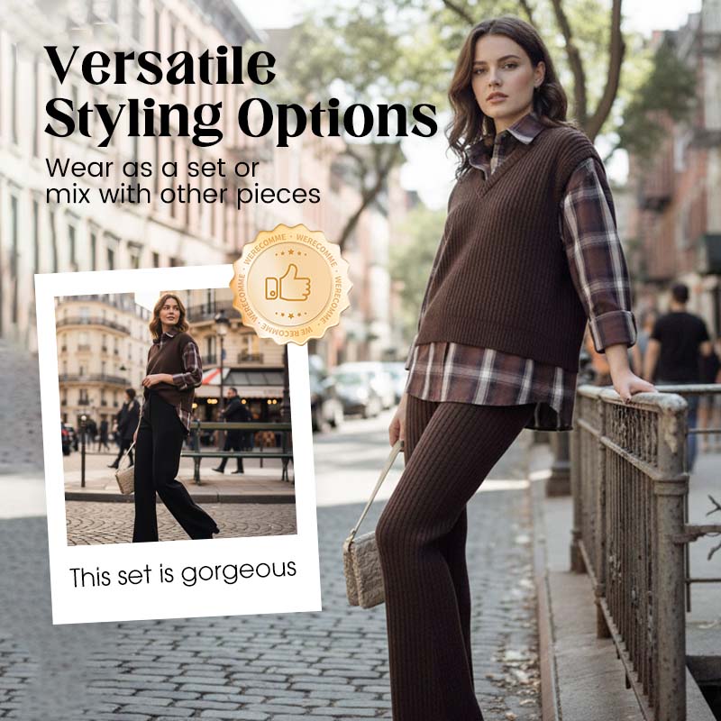 🔥New arrivals offer-Women's Elegant Faux Two-Piece Shirt & Pants Lounge Set