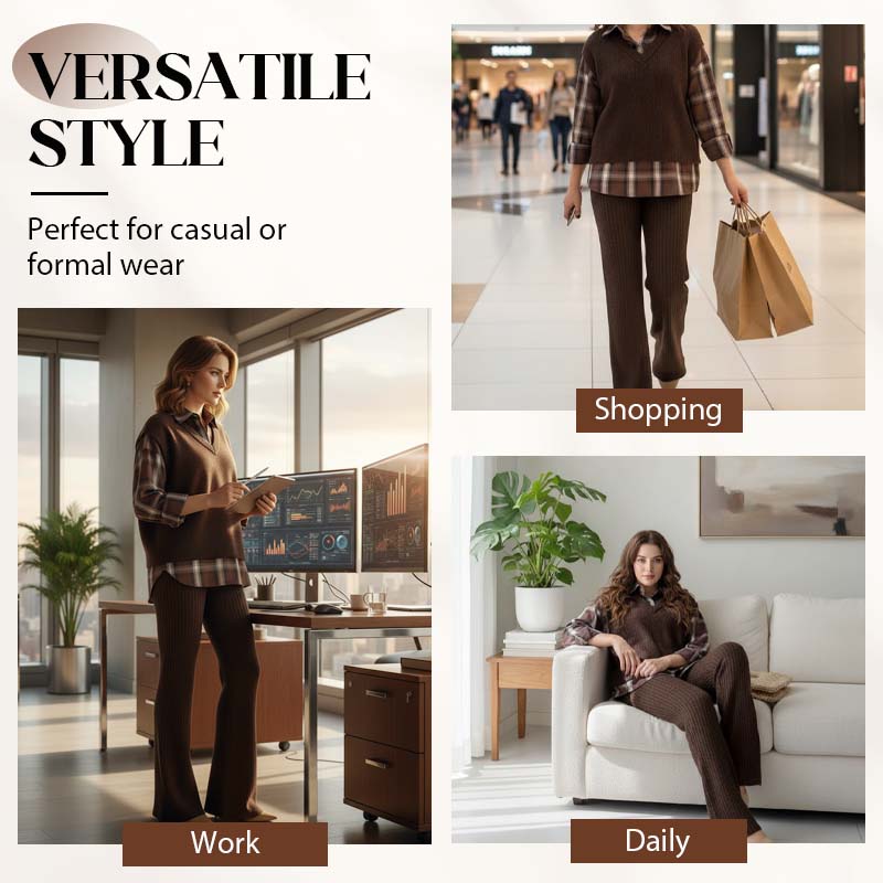 🔥New arrivals offer-Women's Elegant Faux Two-Piece Shirt & Pants Lounge Set