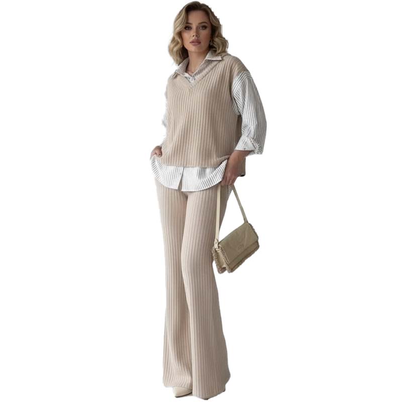🔥New arrivals offer-Women's Elegant Faux Two-Piece Shirt & Pants Lounge Set