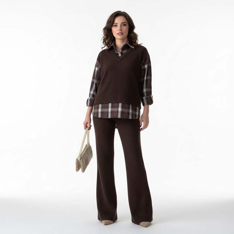 🔥New arrivals offer-Women's Elegant Faux Two-Piece Shirt & Pants Lounge Set