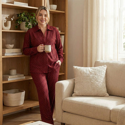 🔥Limited-time offer-Women's Sparkling Pleated Two-Piece Lounge Set