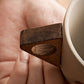 Vintage Coffee Mug with Wooden Handle & Saucer