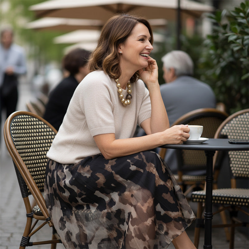 🔥New arrivals offer-Women's Two-Piece Sweater & Leopard Flowy Skirt Set