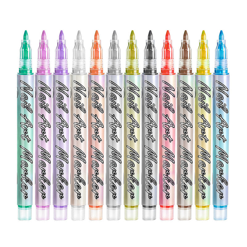 12-Color Acrylic Nail Art Pens Set