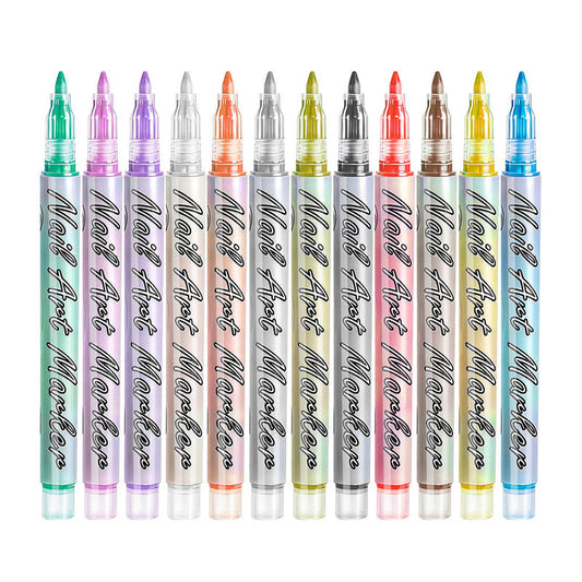 12-Color Acrylic Nail Art Pens Set