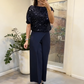 Elegant Sequin Top & Split-Front Pants Set