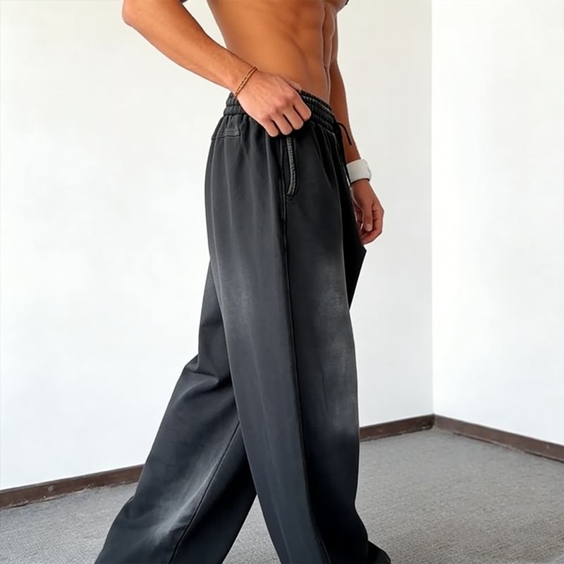 Men's Wide-Leg Drawstring Casual Pants