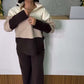 Women's Half-Zip Color-Block 2-Piece Set