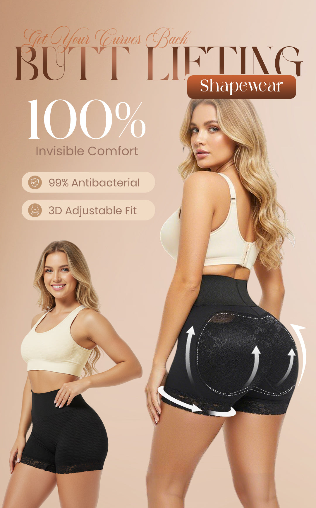 Padded Butt Lifter Shapewear Shorts