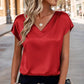 🔥Hot Sale Deals-Women's Satin V-Neck Short Sleeve Blouse