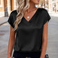 🔥Hot Sale Deals-Women's Satin V-Neck Short Sleeve Blouse