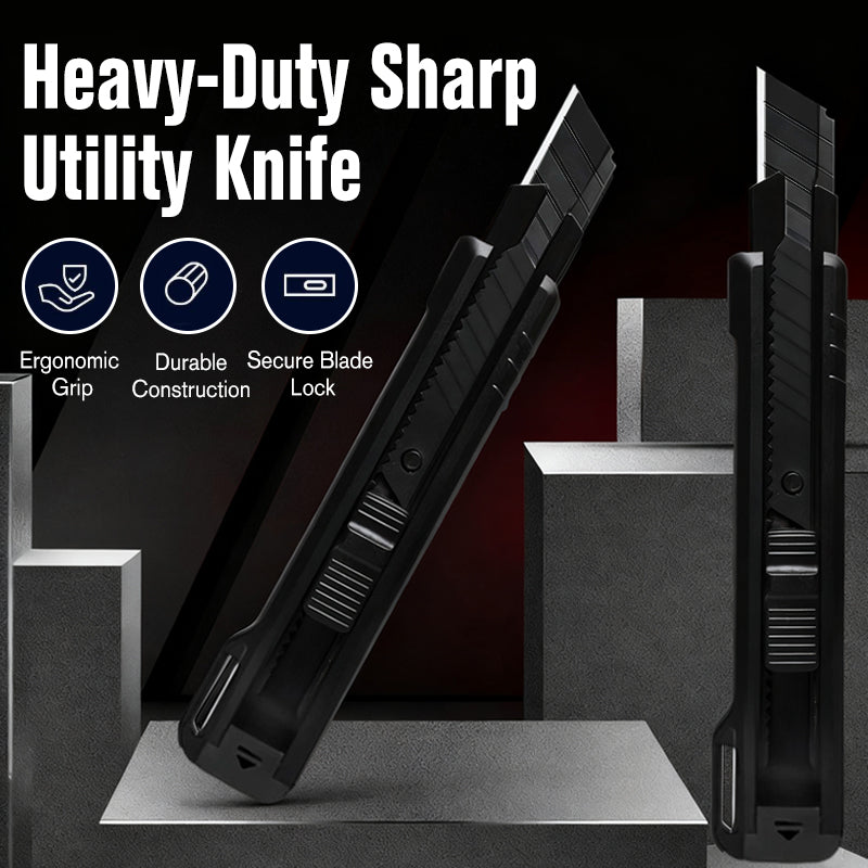 🔪 50% OFF NOW ! ⚡ Heavy-Duty Sharp Utility Knife – Ergonomic Grip, Safety Lock & Replaceable Blade 🛠️