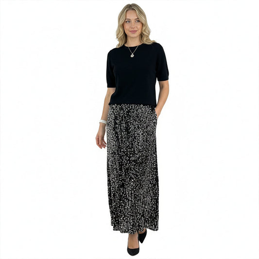Women's Knit Top & Sequin Skirt 2-Piece Set