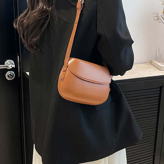 🔥Hot Sale Offers-Minimalist PU Leather Crossbody Saddle Bag