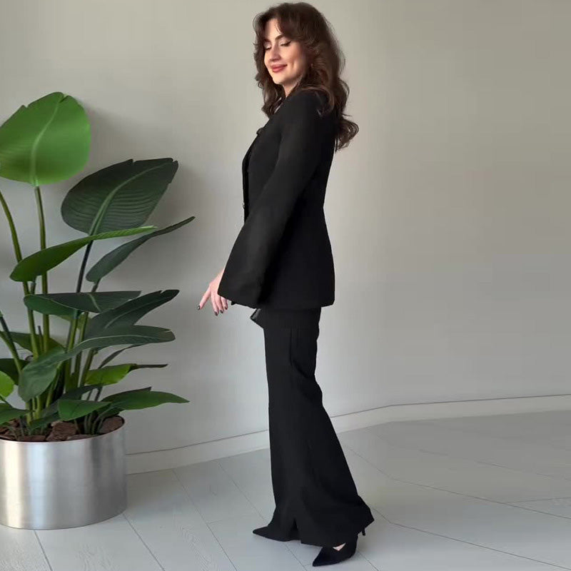 🔥New arrivals offer-Women's Elegant Split Sleeve Blazer & Pants 2-Piece Set