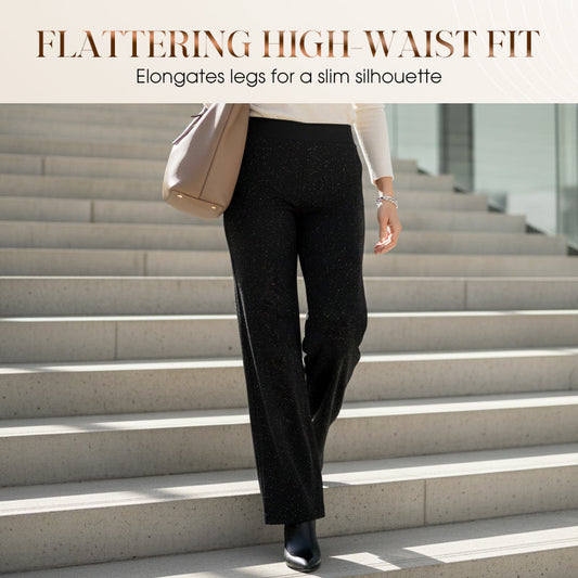 🔥Last Day 49% OFF - High-Waist Glitter Straight-Leg Trousers